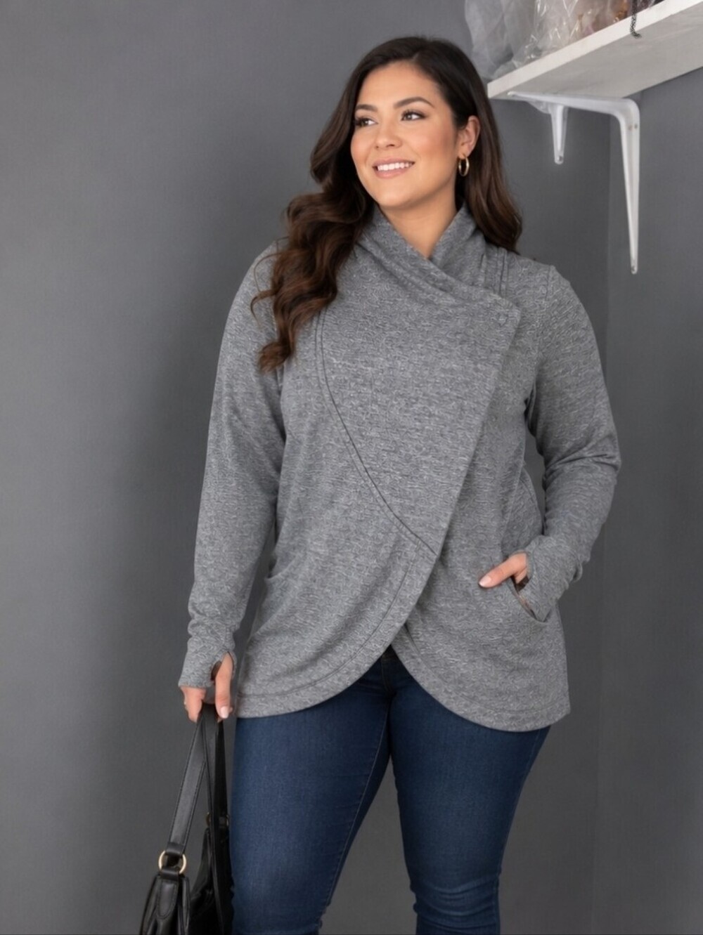 lululemon athletica Heather Gray Wrap-Front Cardigan